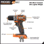 RIDGID 18V Brushless SubCompact 1/2 in. Drill/Driver & 10 oz. Caulk Gun Combo Kit thumbnail 3