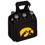Picnic Time University of Iowa Hawkeyes 6-Bottle Insulated Neoprene Beverage Carrier, Black thumbnail 1