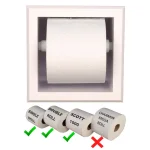 Unbranded Bradford Recessed Toilet Paper Holder, White Plastic with Bevel Frame thumbnail 1