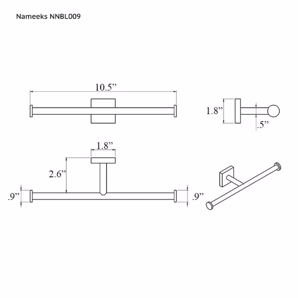 Nameeks Nice Hotel Double Toilet Paper Holder, Polished Chrome Brass