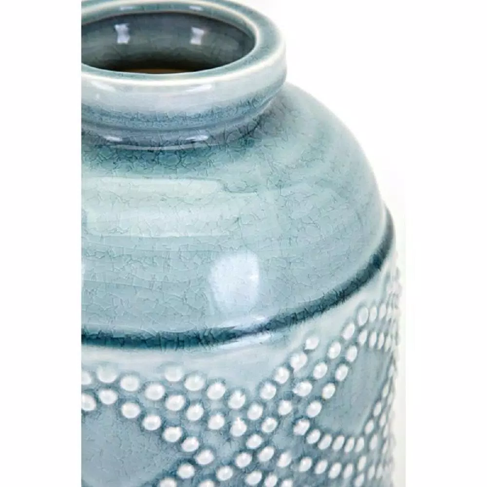 IMAX Felix Ceramic Blue Medium Amphora Vase - Light Blue Gloss Glaze