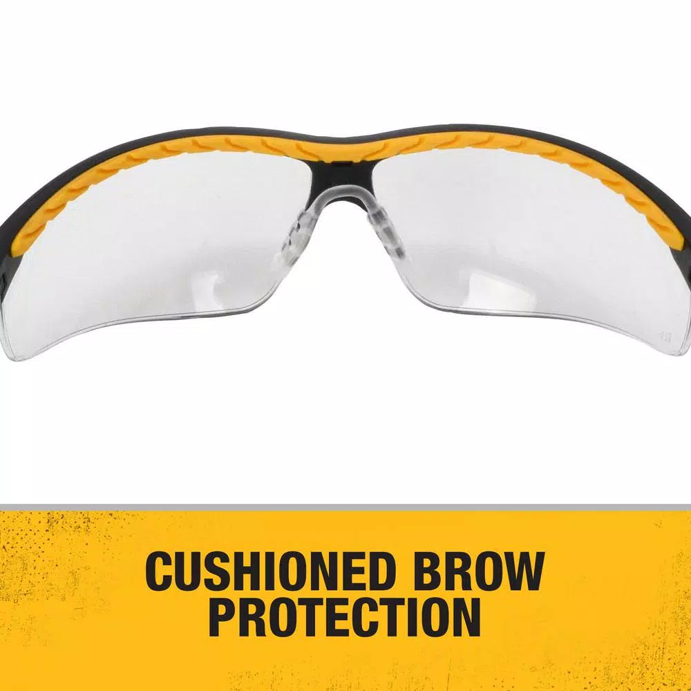 DEWALT DC Dual Injected Rubber Frame Safety Glasses with Clear Polycarbonate Lens