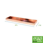 Achla Designs 20 in. Polished Copper Plated Stainless Steel Decorative Long Serving Tray thumbnail 2