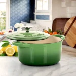 Crock-Pot Artisan 5 Qt. Enameled Cast Iron Round Dutch Oven with Lid, Pistachio Green thumbnail 3