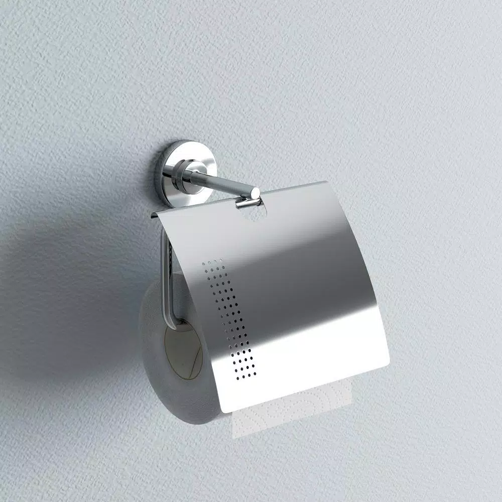 Fresca Alzato Single Post Toilet Paper Holder in Chrome - Heavy Duty Brass