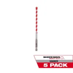 Milwaukee SHOCKWAVE 1/4 in. Carbide Hammer Drill Bits, 5-Pack thumbnail 1