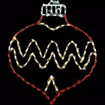 Fraser Hill Farm 3 ft. 137-Light LED Oval Drop Ornament Christmas Light - Red/Warm White thumbnail 1