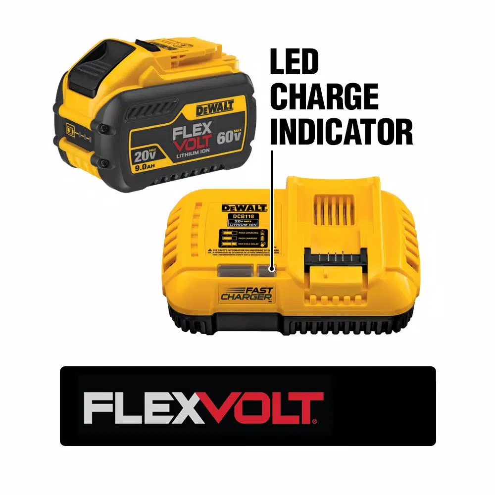 DEWALT FLEXVOLT 12.0 Ah 20V/60V MAX Lithium-Ion Battery with Fan Cooled Fast Charger Set