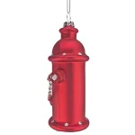 Design Toscano 5 in. Fire Hydrant Blown Glass Holiday Ornament, Red thumbnail 5