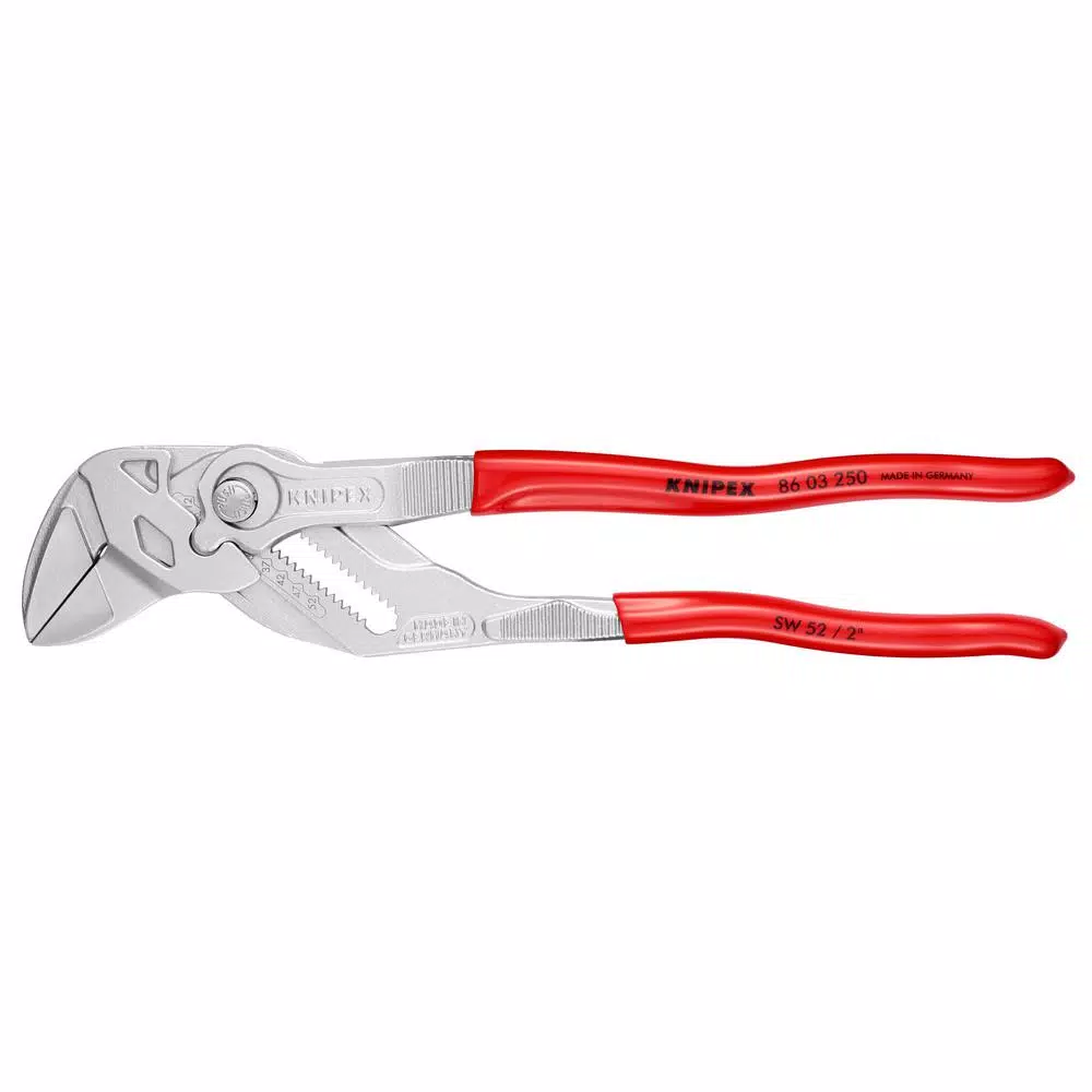 Knipex 10 in. Forged Steel Self-Ratcheting Pliers Wrench with Nickel Plating