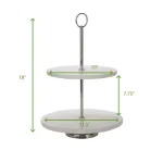 Mind Reader White 2-Tier Marble Pastry Stand, Elegant Cupcake Display Holder & Tiered Dessert Serving Tray thumbnail 7