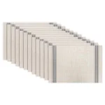 RITZ 12-Piece Grey Stripe Chambray Reversible Woven Indoor Outdoor Placemats thumbnail 1