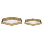 Kate and Laurel Joelyn Gold Metal Decorative Trays, Mid-Century Modern Glam Nesting Set thumbnail 1