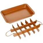 Gotham Steel Brooklyn Brownie Non-Stick Copper Baking Pan with Built-in Slicer, 18-Brownie Capacity thumbnail 2