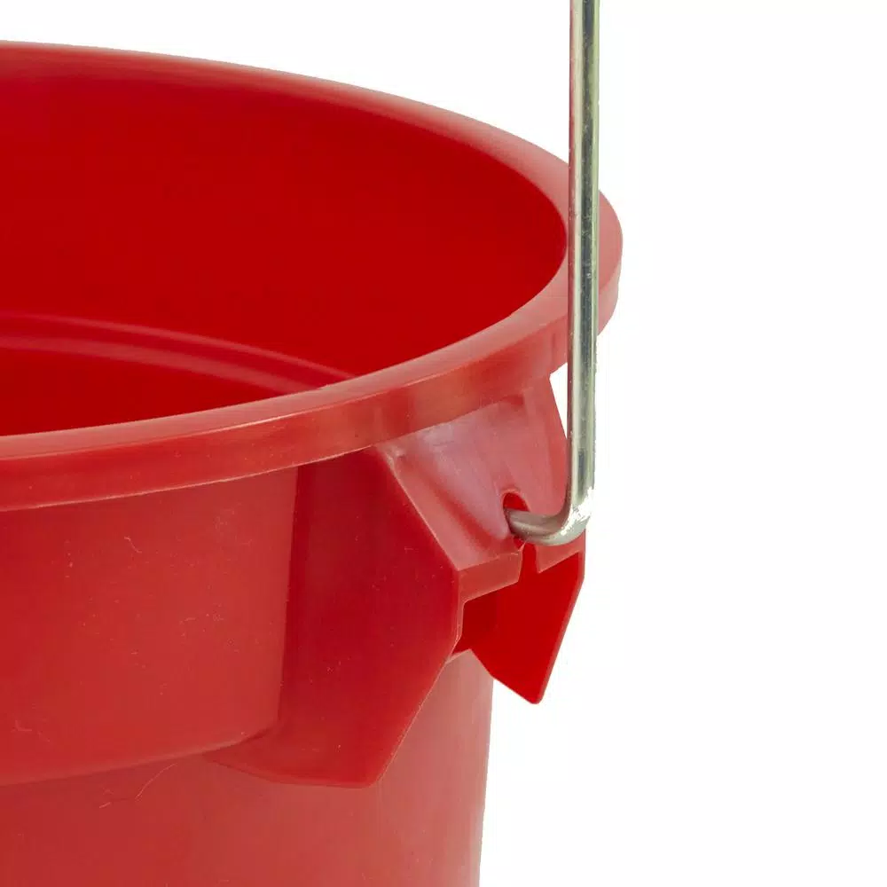 TAFCO PRODUCTS Tafco 3.5 Gal. Red Round Utility ECO Bucket, 14 Qt. Heavy-Duty Commercial Grade, Made from 100% Recycled Water Bottles