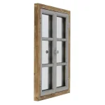 Aspire Home Accents Pueblo Distressed Wood Windowpane Accent Mirror - Medium Brown & Blue-Gray thumbnail 4