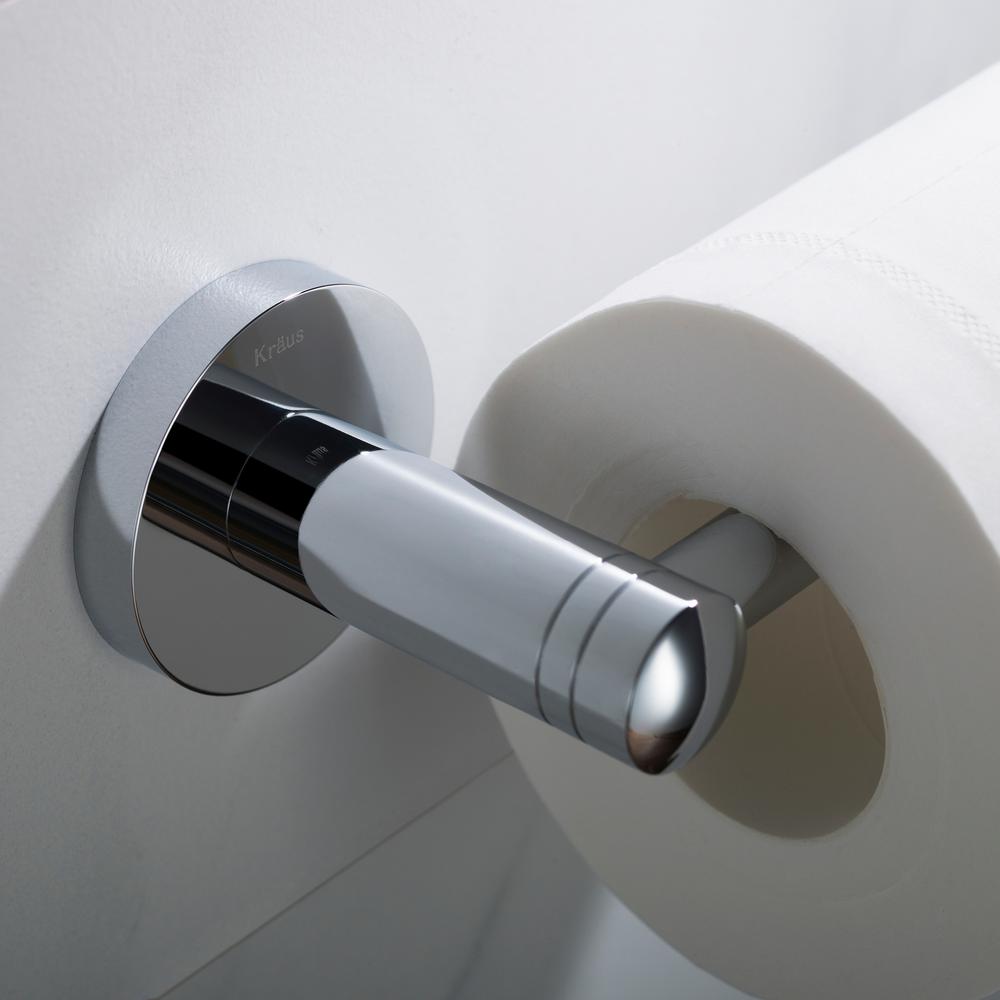 KRAUS Elie Chrome Solid Brass Toilet Paper Holder
