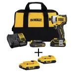 DEWALT 20V MAX ATOMIC 1/4 in. Brushless Compact Impact Driver Kit with 4 Batteries and Charger thumbnail 1