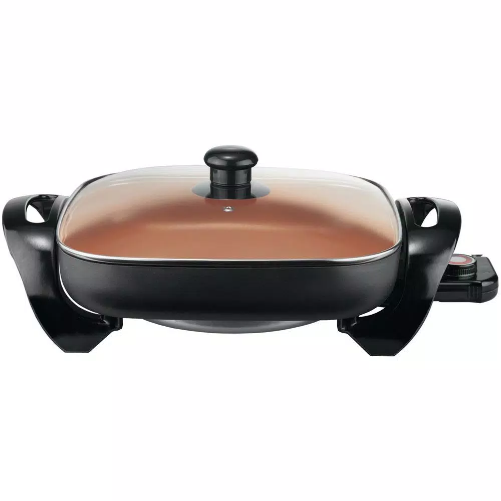 Brentwood Appliances 12 in. Copper Nonstick Electric Skillet, 1300W, 144 sq. in. Cooking Area