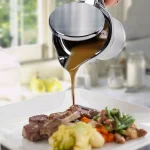 Ovente 14 oz. Stainless Glass Double-Wall Insulated Gravy Boat with Lid thumbnail 7