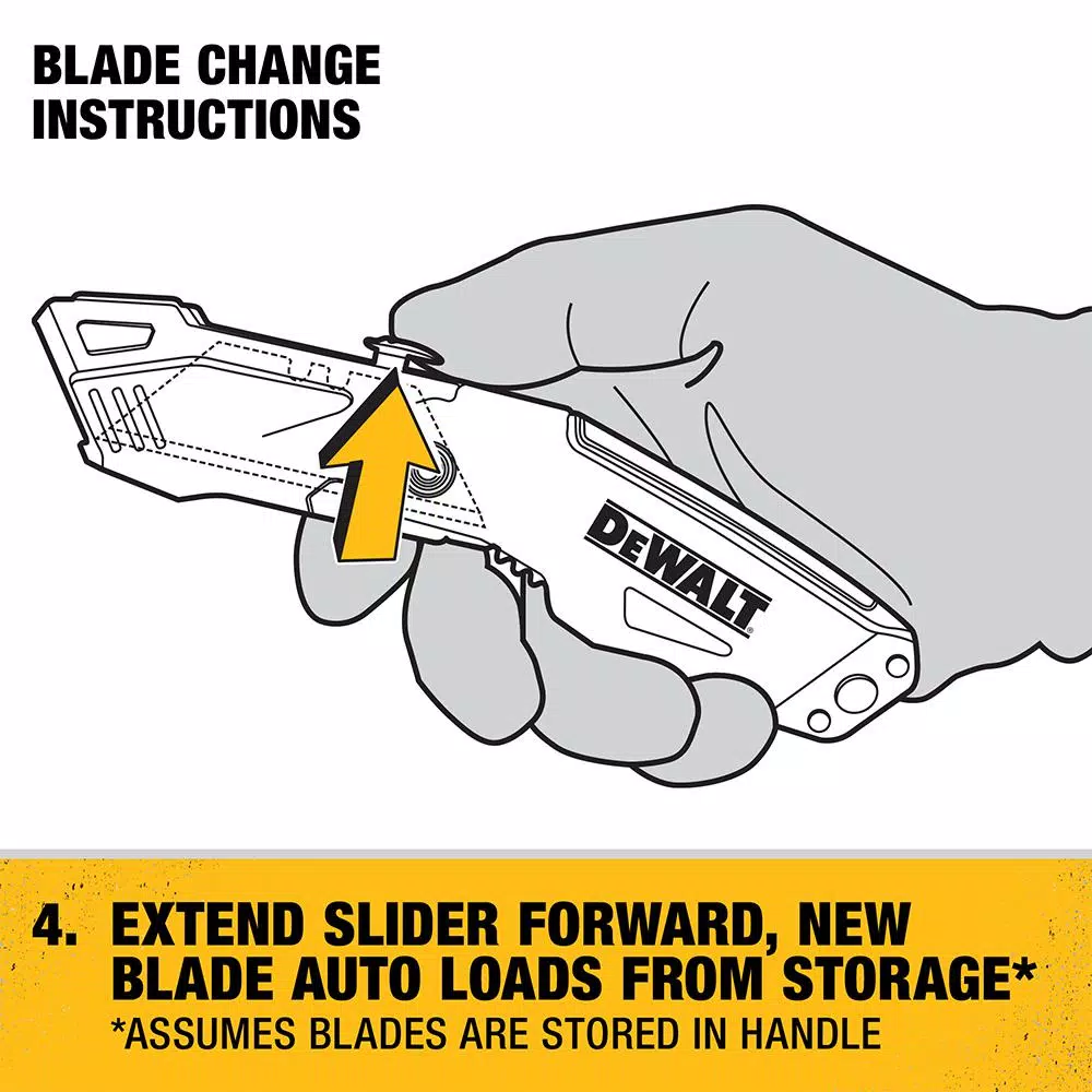 DEWALT Auto Load Folding Utility Knife with Integrated Blade Storage