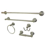 Kingston Brass Southwestern 5-Piece Brushed Nickel Bath Hardware Set thumbnail 1