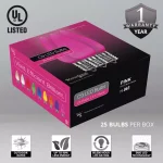 Wintergreen Lighting OptiCore C9 LED Pink Smooth Opaque Christmas Light Bulbs, 25-Pack thumbnail 2