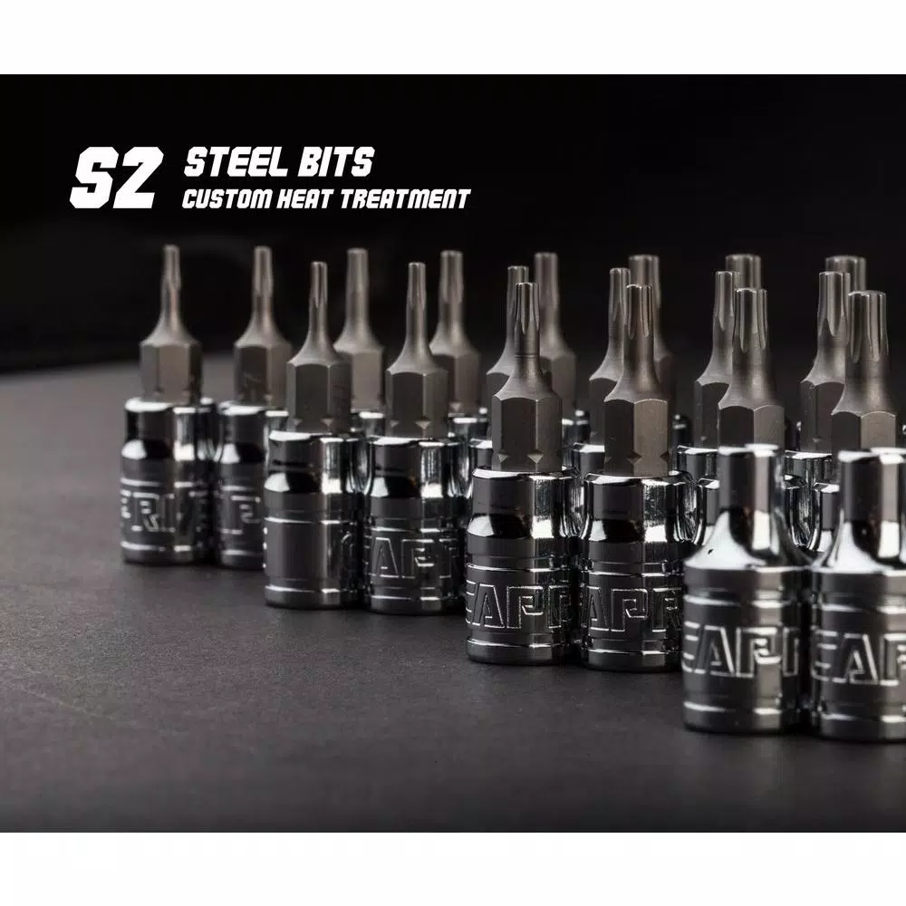 Capri Tools 15-Piece Star Bit Socket Set, S2 Steel Bits & Chrome Vanadium Sockets