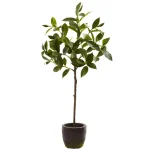 Nearly Natural 2.41 ft. Artificial Topiary with Ornate Clay Planter, Green thumbnail 1