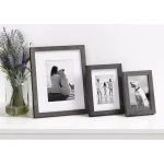 DesignOvation Gallery Wood Picture Frame Set, Gray, 8x10 in. (Matted to 5x7 in.), Set of 4 thumbnail 6