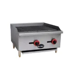 SABA 24 in. Stainless Steel Gas Cooktop Charbroiler with 2 Burners thumbnail 1