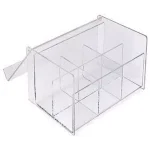 Unbranded Clear Acrylic 6-Compartment Tea Bag Organizer with Hinged Lid thumbnail 1
