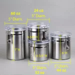 Creative Home 4-Piece Stainless Steel Canister Set with Airtight Locking Clamp Lids thumbnail 5