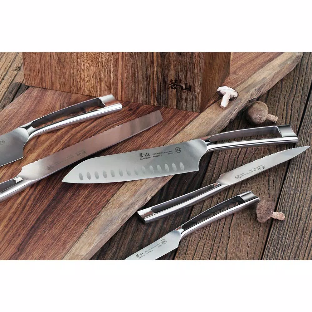 Cangshan N1 Series 6-Piece German Steel Forged Knife Block Set with Acacia Wood Block