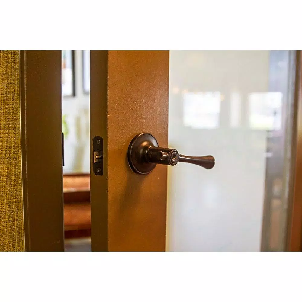 Design House Ironwood Brushed Bronze Keyed Entry Door Lever, Anti-Bump Security, ANSI Grade 3