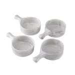 Over and Back 6 oz. Marble Grey Porcelain Handled Serving Bowls, Set of 4 thumbnail 1
