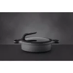 BergHOFF GEM Stay Cool 4.1 qt. Cast Aluminum Nonstick Saute Pan with Glass Lid, Gray thumbnail 5