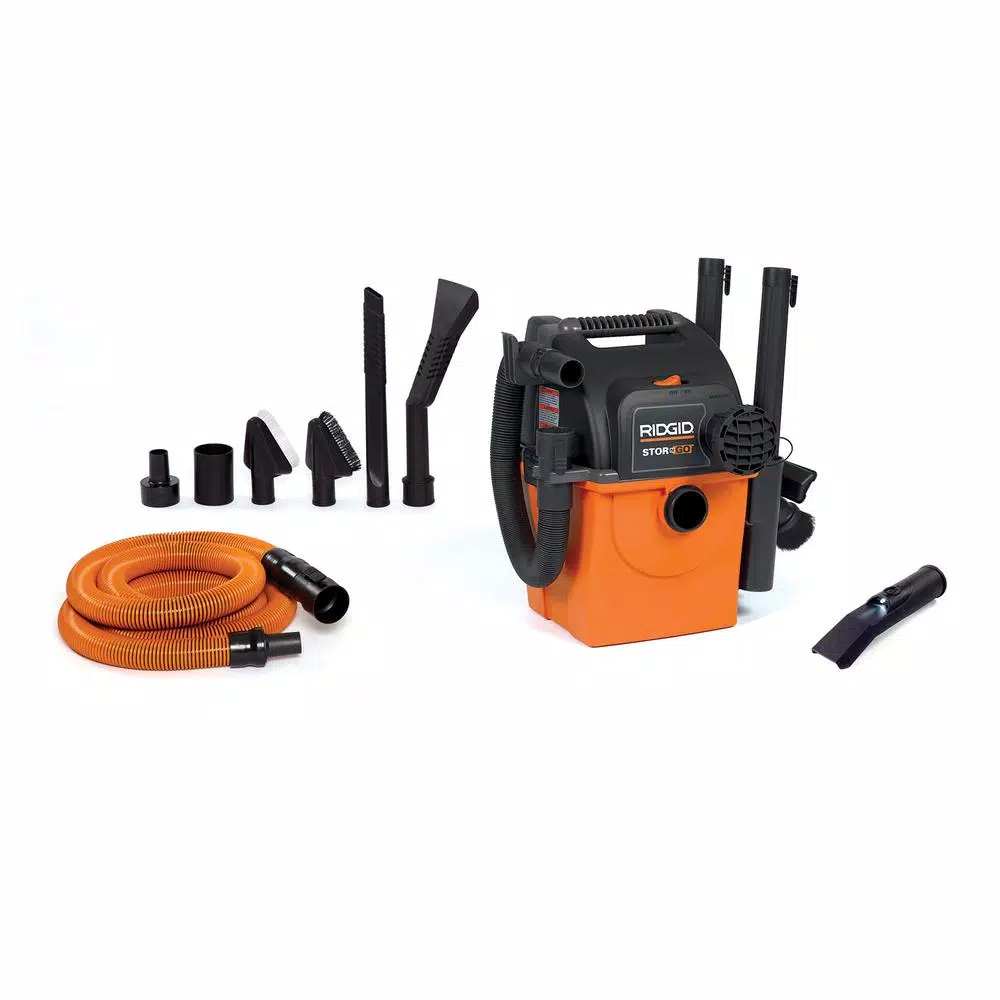 RIDGID 5 Gal. Stor-N-Go 5.0 Peak HP Wet/Dry Shop Vacuum with Wall Mount and Premium Car Cleaning Kit