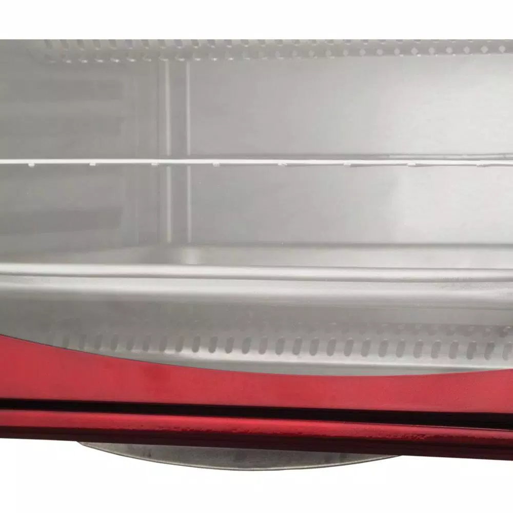 Brentwood 4-Slice Red and Stainless Steel Toaster Oven with Bake, Broil, and Toast Functions
