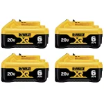 DEWALT 20V MAX XR Premium Lithium-Ion 6.0 Ah Battery Pack (4-Pack) thumbnail 1