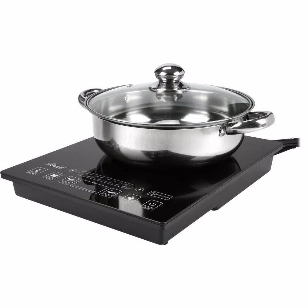 Rosewill 1800W Single Burner Induction Cooktop, 11 in. Black Hot Plate with Temperature Controls