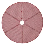 VHC Brands 48 in. Tannen Deep Red and Nickel Grey Jacquard Christmas Tree Skirt thumbnail 1