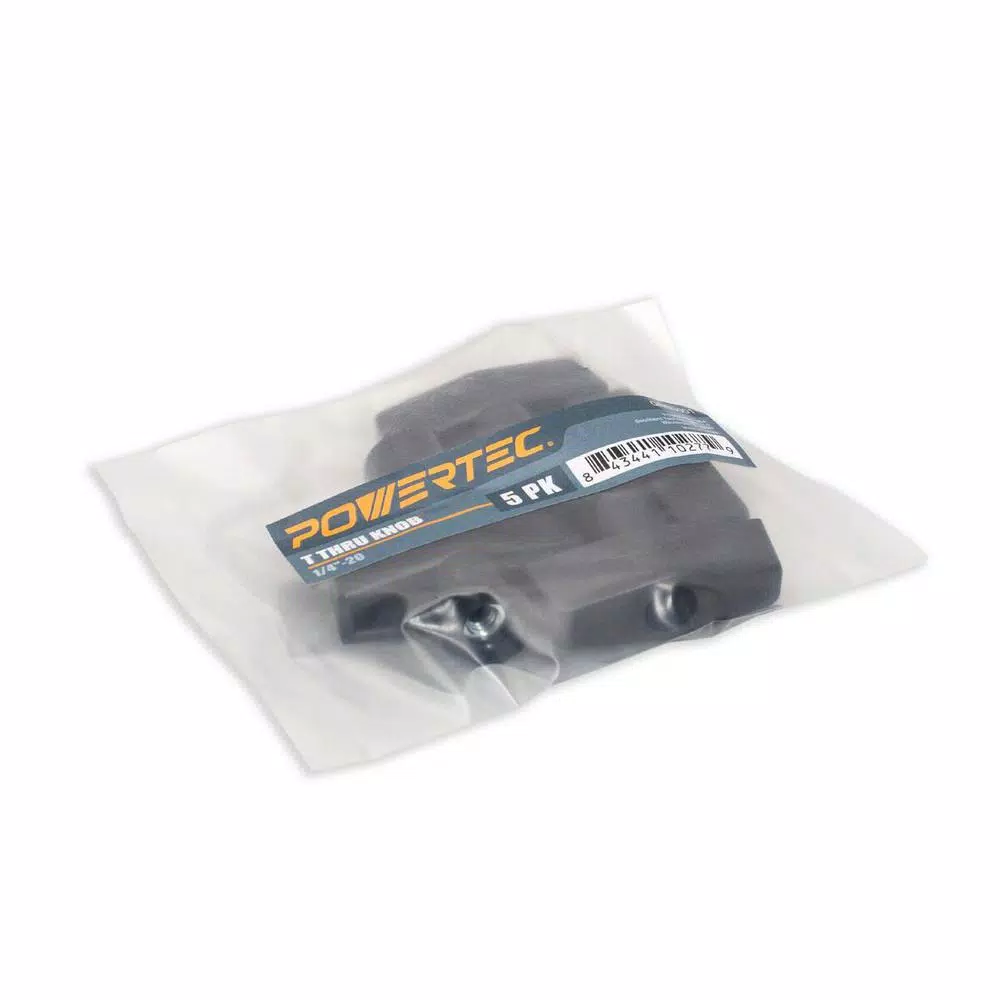 POWERTEC 1/4 in. - 20 T-Handle Thru Knob, 5-Pack