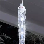 LightShow 75-Light White Shooting Star Icicle LED String Light with Cascading Lights thumbnail 6