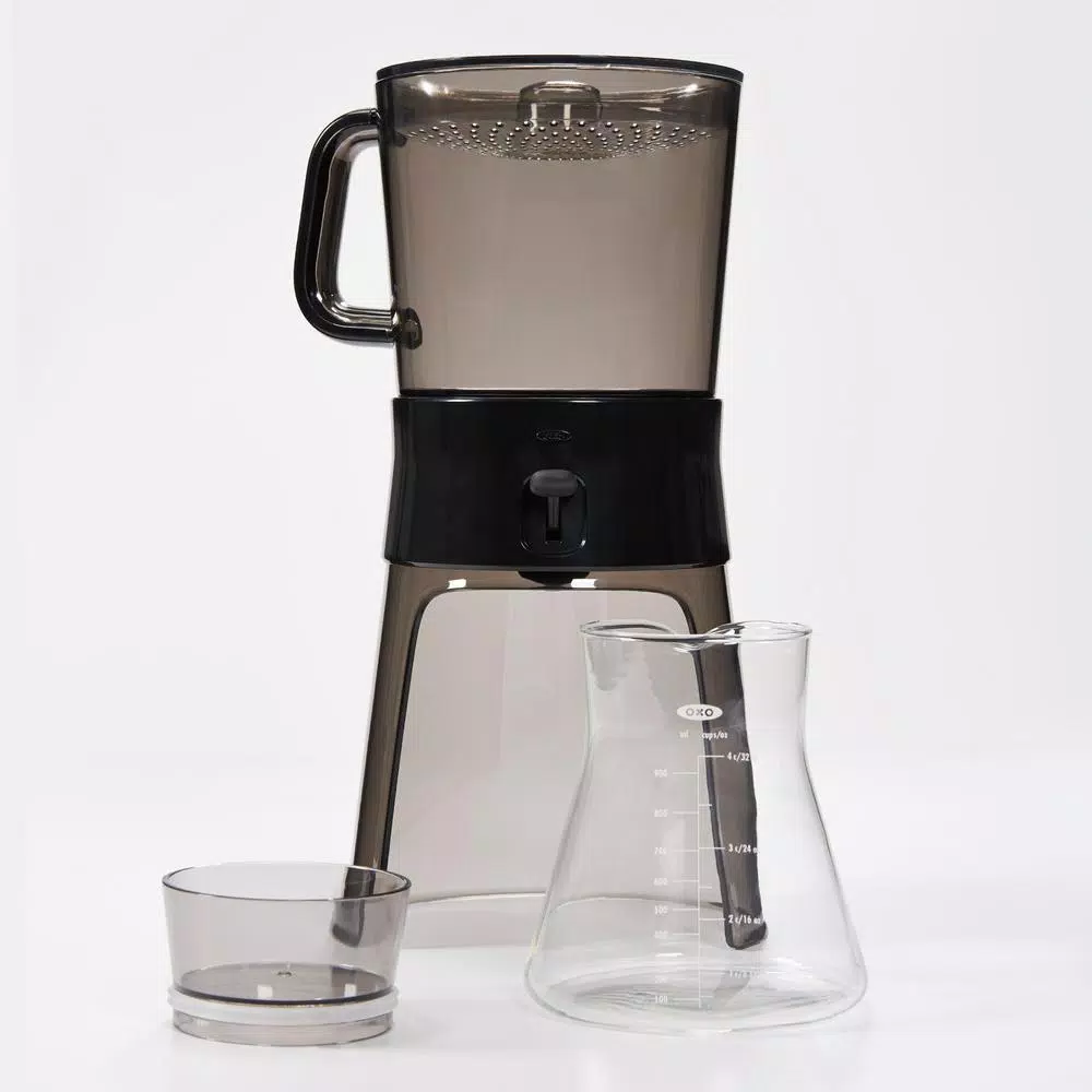 OXO Good Grips 4-Cup Cold Brew Drip Coffee Maker with Stainless Steel Filter, Gray
