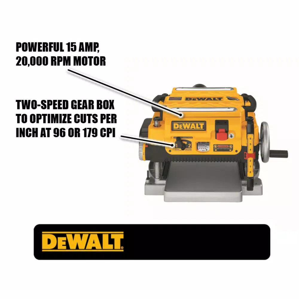 DEWALT 13 in. Corded Planer, 15 Amp, 20,000 RPM