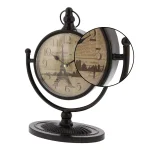 LITTON LANE 12 in. x 4 in. Round Iron Table Clock Set, 4-Pack, Tarnished Black Finish thumbnail 3