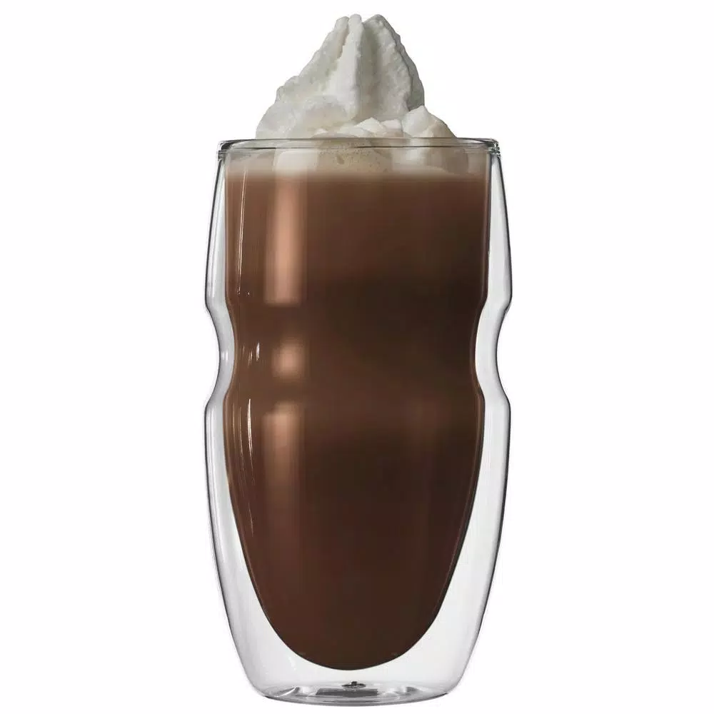 Ozeri Serafino 16 oz. Double Wall Borosilicate Glassware Set of 6 - Insulated Coffee and Tea Glasses