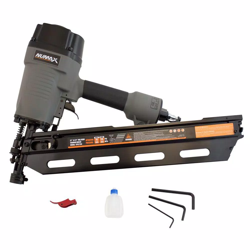 NuMax SFR2190 Pneumatic 21-Degree 3-1/2 in. Full Round Head Framing Nailer