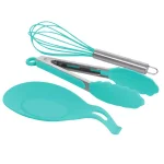 MegaChef 12-Piece Light Teal Silicone Kitchen Utensil Set thumbnail 5